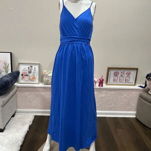 Newshows Women's Summer V Neck Spaghetti blue dress
